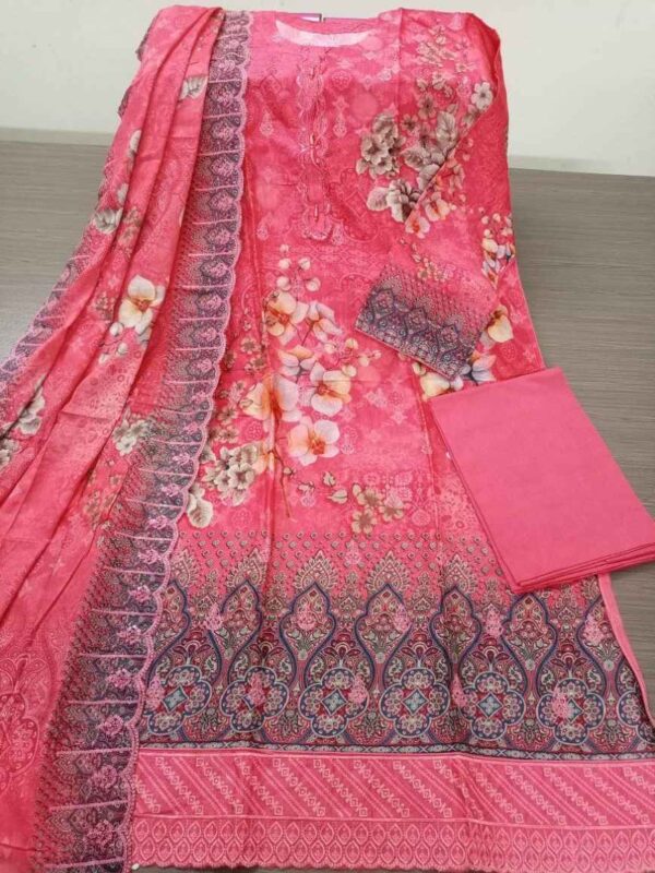 Premium suti embroidery three piece